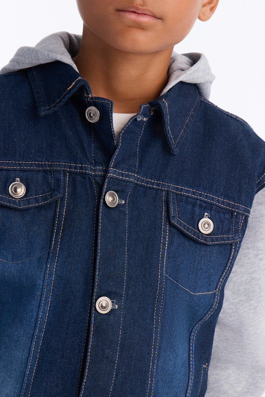 Mini Know For Sure Denim And Fleece Jacket