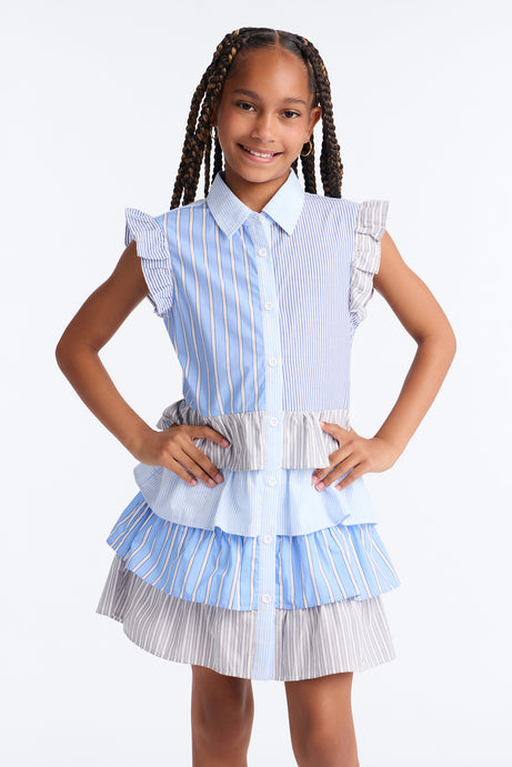 Mini Around The Way Pinstripe Babydoll Mini Dress