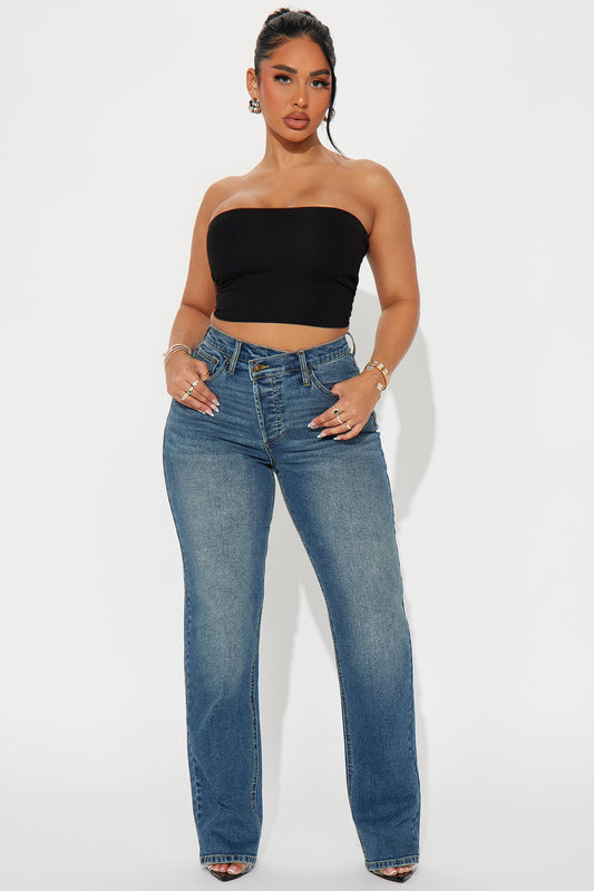 In Sync Stretch Crossover Straight Leg Jeans