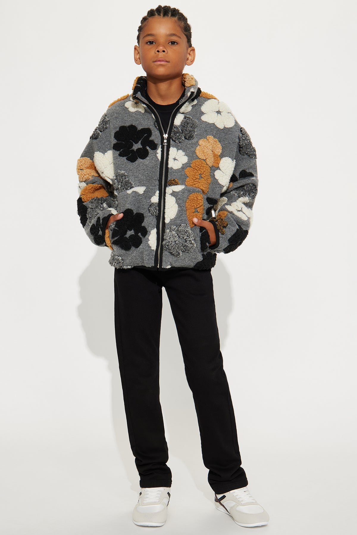 Mini Sherpa Tears Oversized Zip Jacket