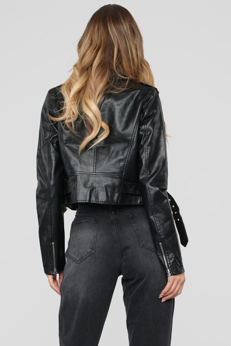 Remind Me Later Faux Leather Jacket