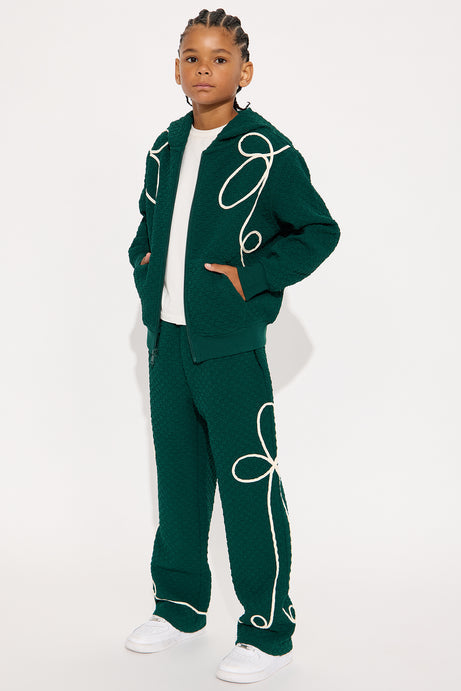 Mini Soho Weave Applique Textured Zip Hoodie
