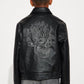 Mini Embroidered Skull Faux Leather Jacket