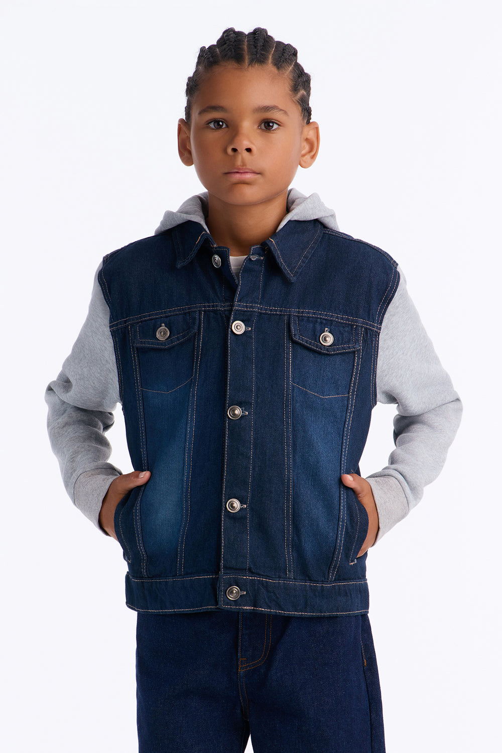 Mini Know For Sure Denim And Fleece Jacket