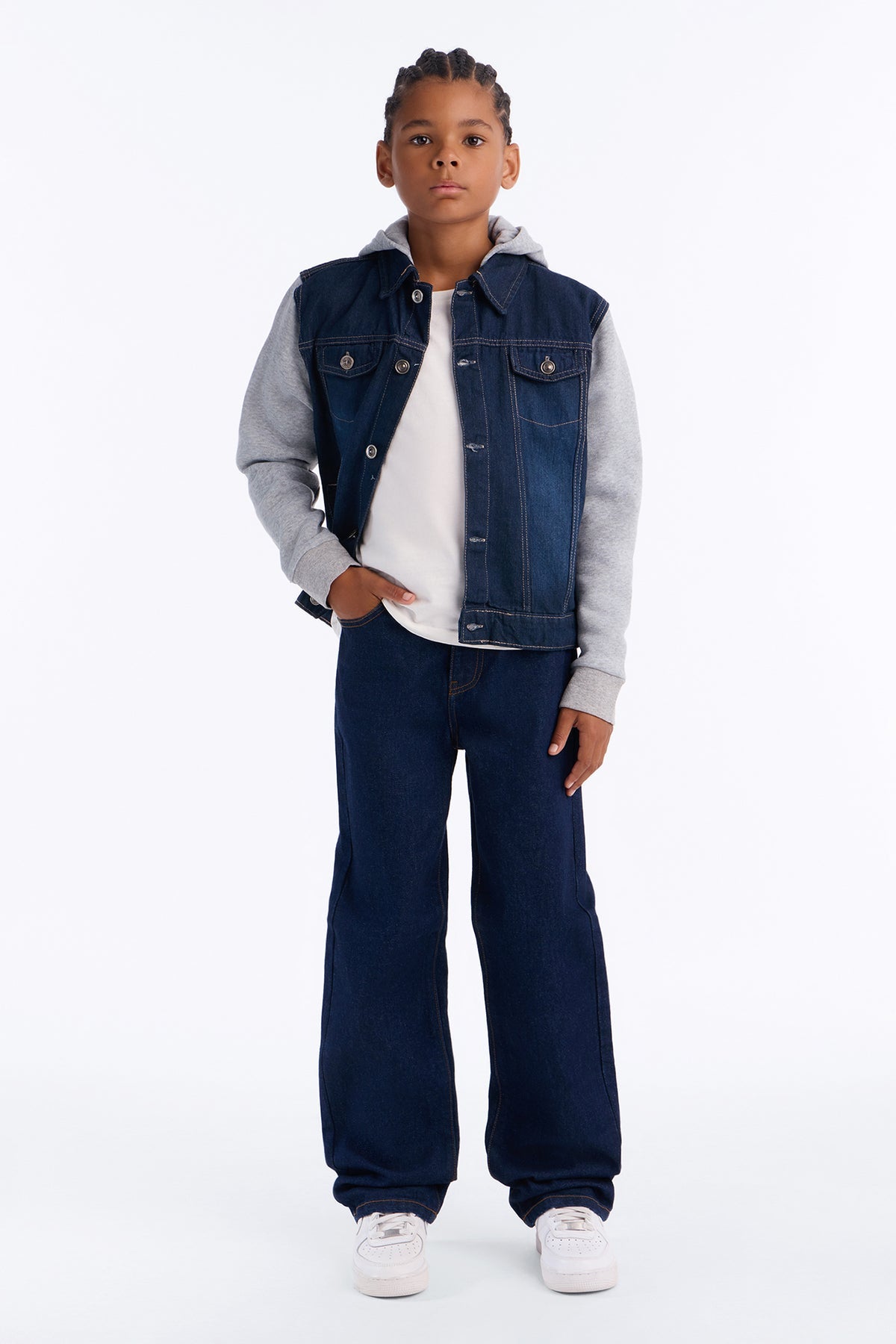 Mini Know For Sure Denim And Fleece Jacket