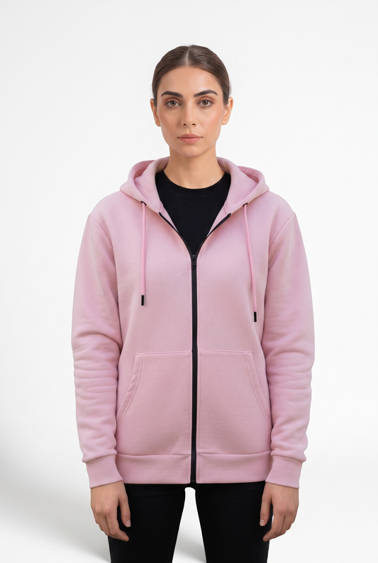 Zipper Hoodie - Pink