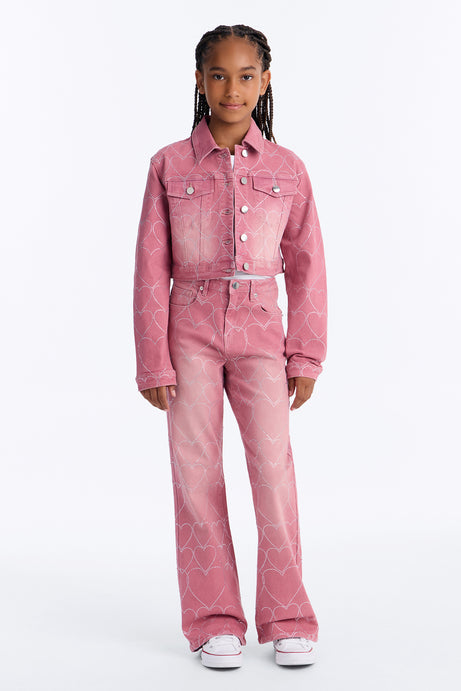 Mini Breaking My Heart Embellished Denim Jacket