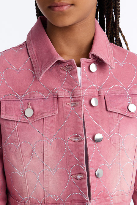 Mini Breaking My Heart Embellished Denim Jacket