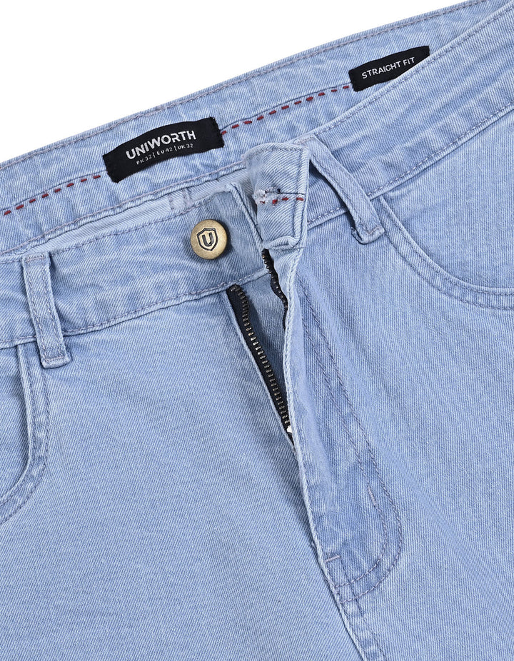 Ice Blue Straight Fit Denim