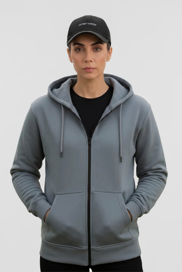 Zipper Hoodie - Gray